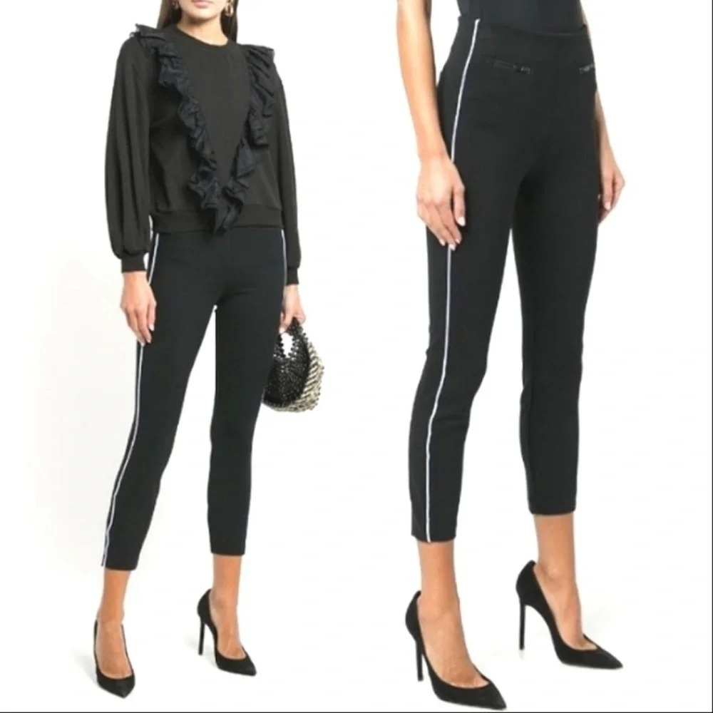 Spanx Perfect Pant in Ankle Piped Skinny Black Size Medium